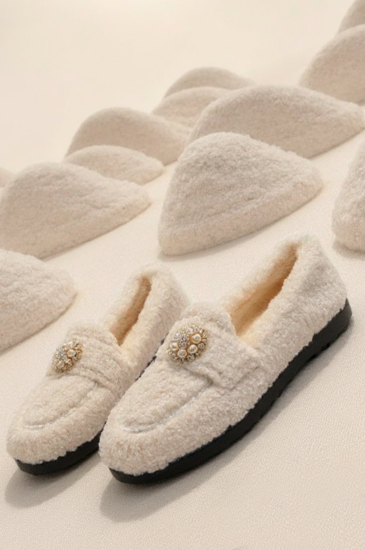 Stella White Slippers