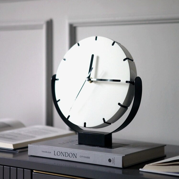 Table Clock London in White