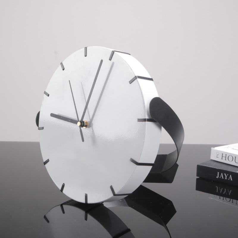 Table Clock London in White