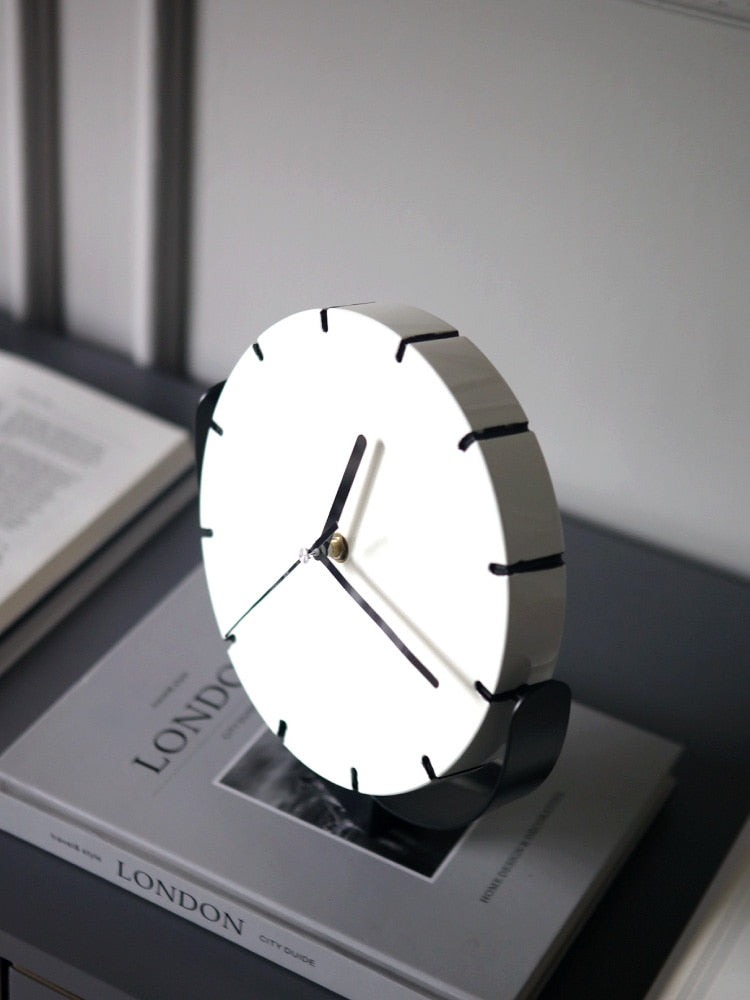 Table Clock London in White